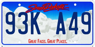 SD license plate 93KA49