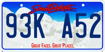 SD license plate 93KA52