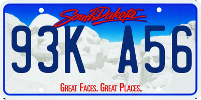 SD license plate 93KA56