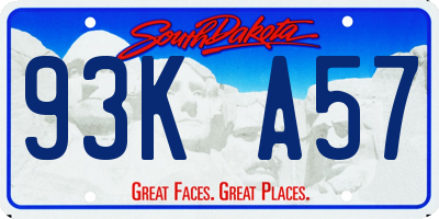 SD license plate 93KA57