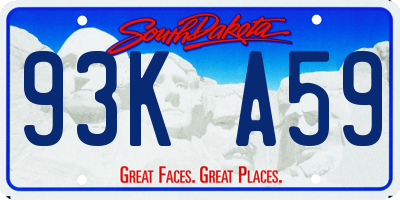 SD license plate 93KA59