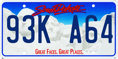 SD license plate 93KA64