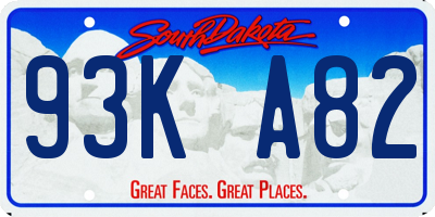 SD license plate 93KA82