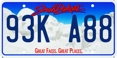 SD license plate 93KA88