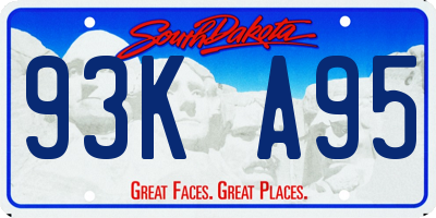 SD license plate 93KA95