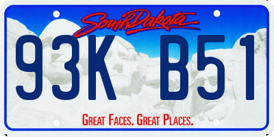 SD license plate 93KB51