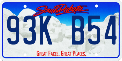 SD license plate 93KB54