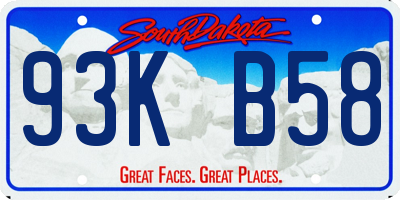 SD license plate 93KB58