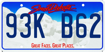 SD license plate 93KB62
