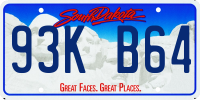 SD license plate 93KB64