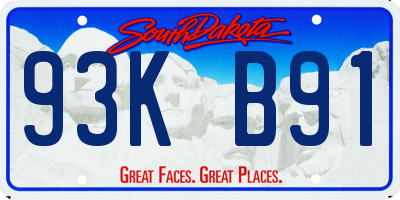 SD license plate 93KB91
