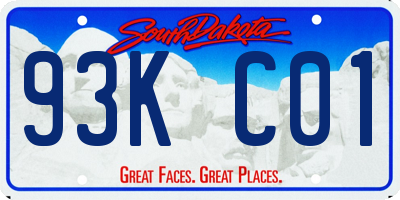 SD license plate 93KC01