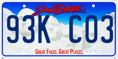 SD license plate 93KC03