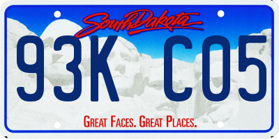 SD license plate 93KC05