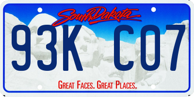 SD license plate 93KC07