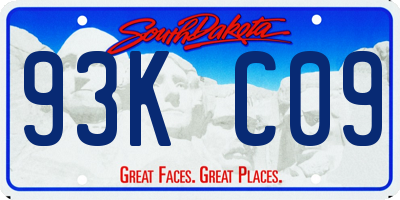 SD license plate 93KC09