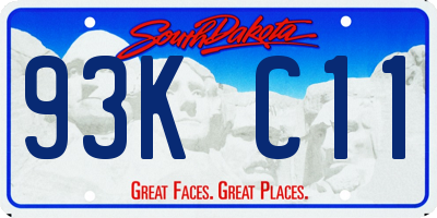 SD license plate 93KC11