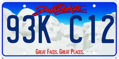 SD license plate 93KC12