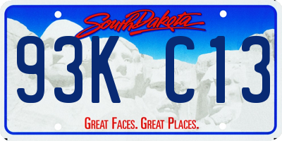 SD license plate 93KC13