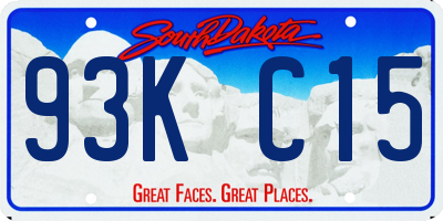 SD license plate 93KC15