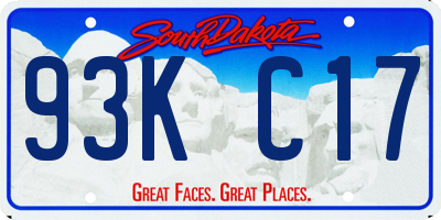 SD license plate 93KC17