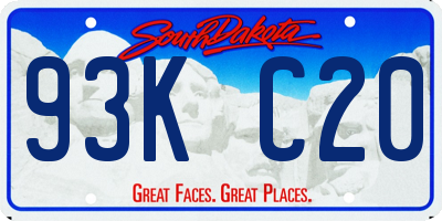 SD license plate 93KC20