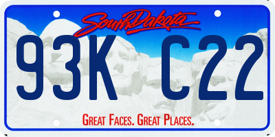 SD license plate 93KC22