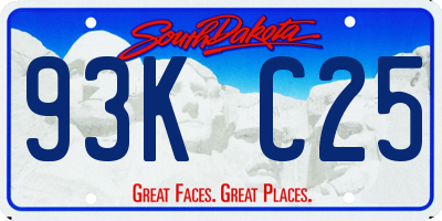 SD license plate 93KC25