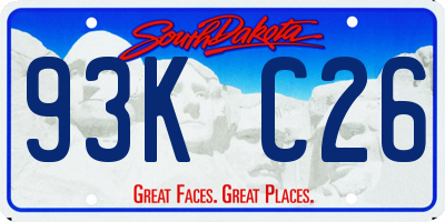 SD license plate 93KC26