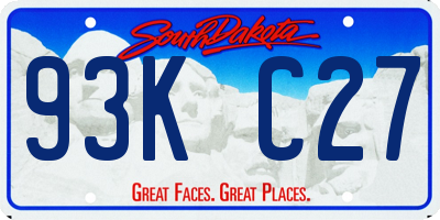 SD license plate 93KC27