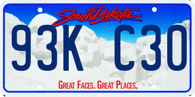 SD license plate 93KC30