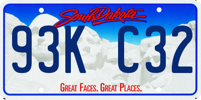 SD license plate 93KC32