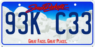 SD license plate 93KC33