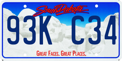 SD license plate 93KC34