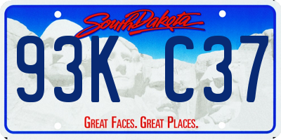 SD license plate 93KC37