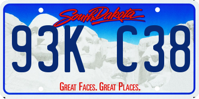 SD license plate 93KC38