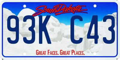 SD license plate 93KC43