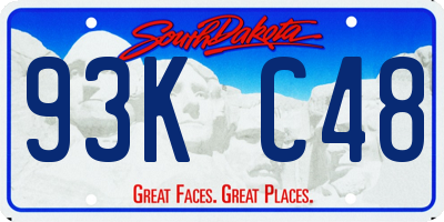 SD license plate 93KC48