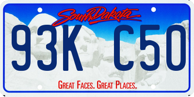 SD license plate 93KC50