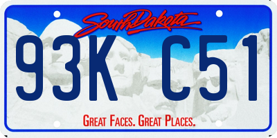 SD license plate 93KC51