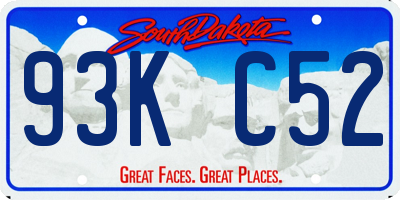 SD license plate 93KC52