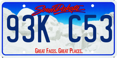 SD license plate 93KC53