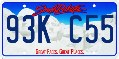 SD license plate 93KC55