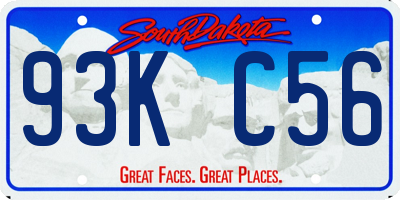 SD license plate 93KC56
