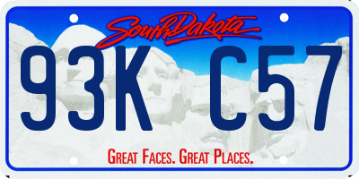 SD license plate 93KC57