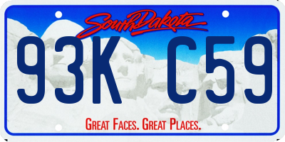SD license plate 93KC59