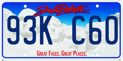 SD license plate 93KC60