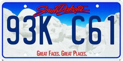 SD license plate 93KC61