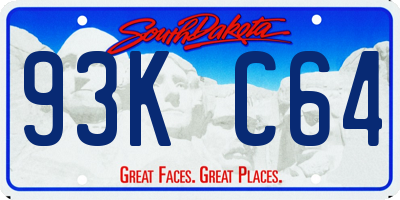 SD license plate 93KC64
