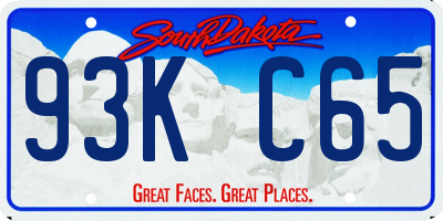 SD license plate 93KC65